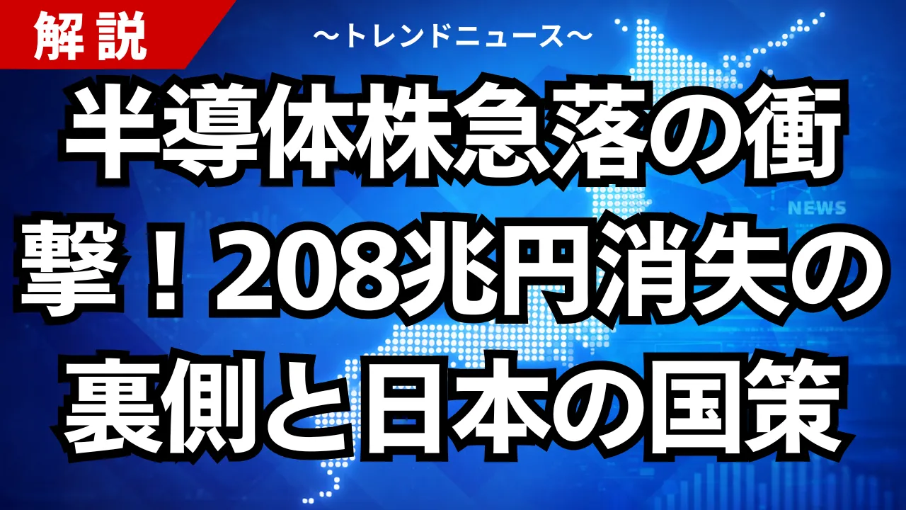 半導体株急落の衝撃！208兆円消失の裏側と日本の国策