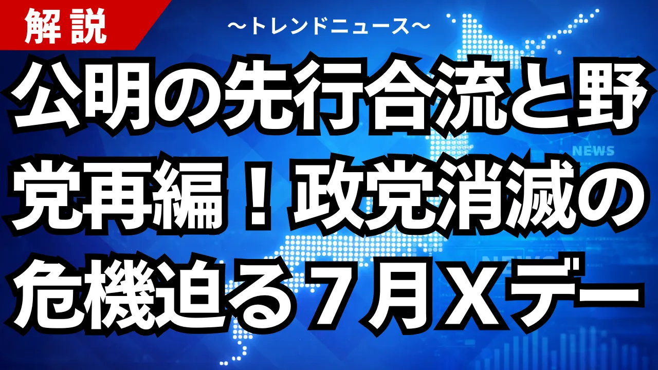 公明の先行合流と野党再編!政党消滅の危機迫る7月Xデー
