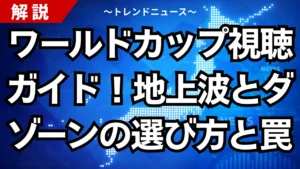 ワールドカップ視聴ガイド！地上波とダゾーンの選び方と罠