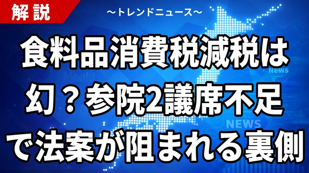 【7/30】食料品の消費税1%を首相指示｜参院2議席不足で法案は通るのか