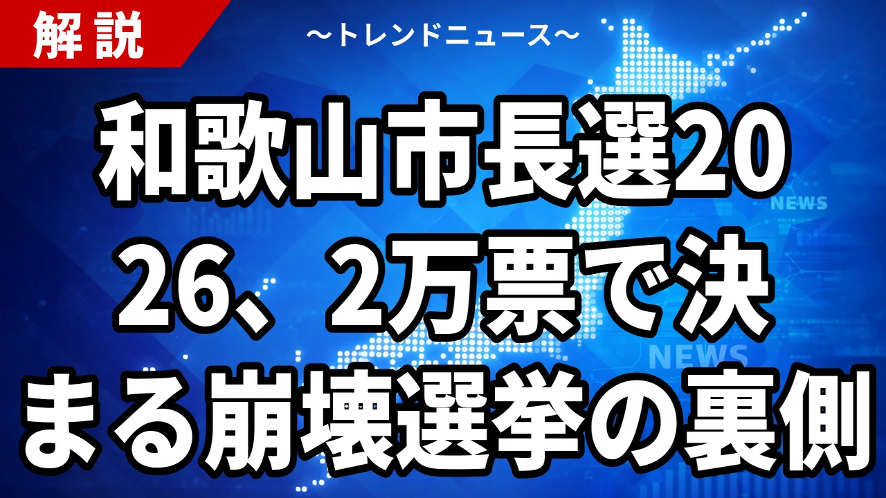 和歌山市長選2026の候補者6人と争点｜保守分裂と8月9日投開票