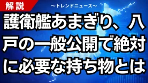 護衛艦あまぎり、八戸の一般公開で絶対に必要な持ち物とは