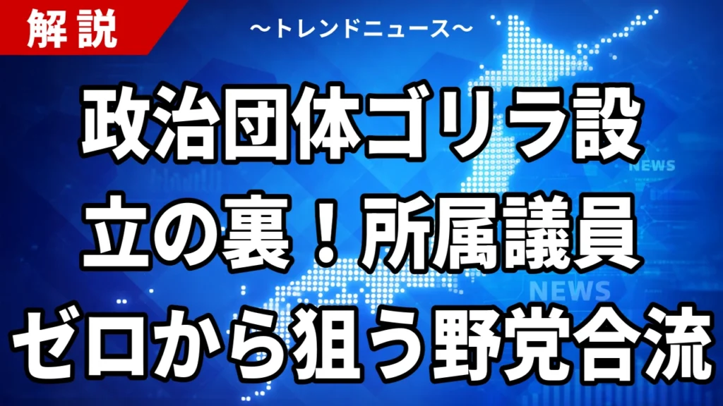 【8/19】政治団体「ゴリラ」設立｜護憲リベラル共生と政党要件の壁